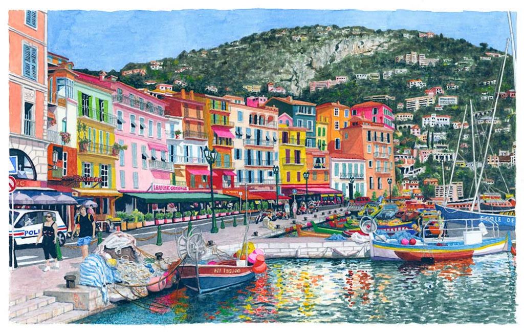 VILLEFRANCHE SUR MER HARBOR (2017) – Paintings by Will Harris
